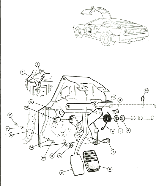 Montaje del pedal del freno (Manual)